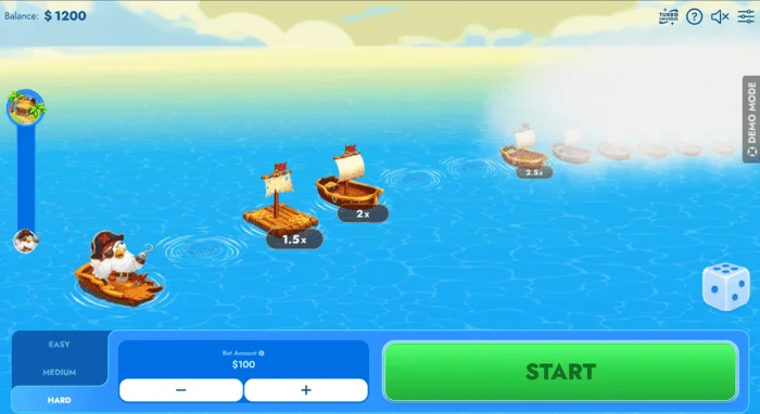 Zaslon igre Chicken Pirate Route